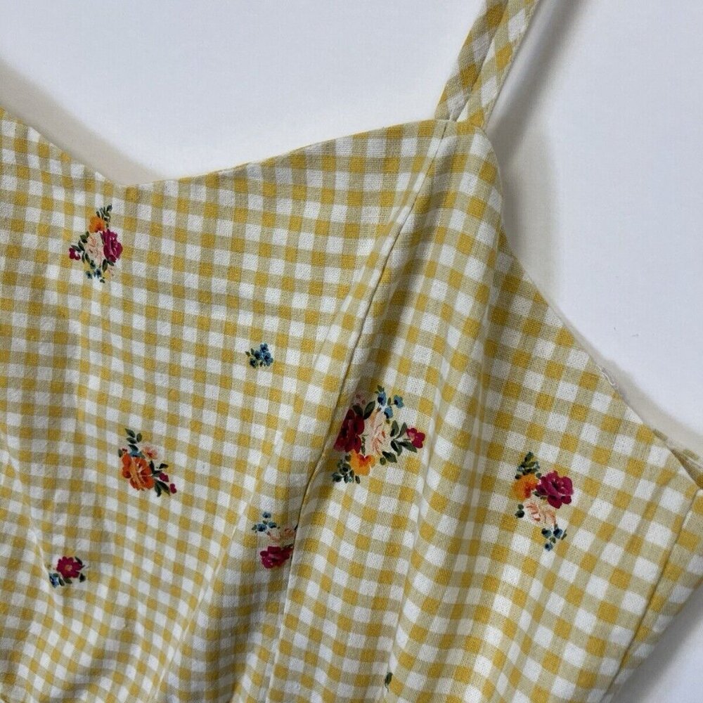 City Chic Eleanor Yellow Mini Dress Size XL/22 Gingham Print - Picture 6 of 6